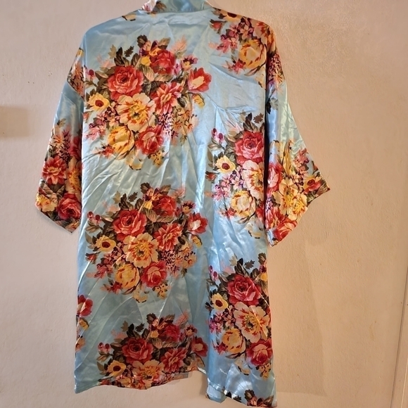 Floral Robe with Tie Belt Womens Size M - Picture 4 of 5